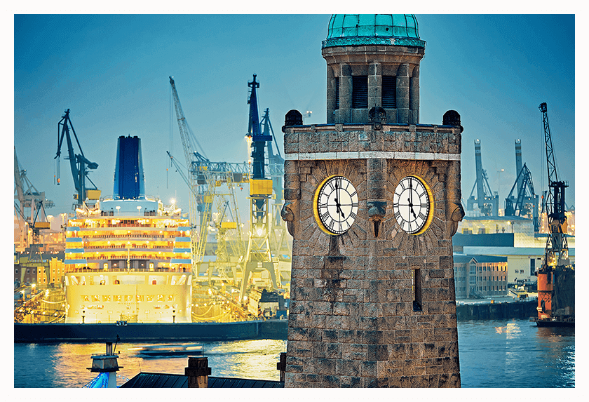 Hamburg mit Sicht in den Hafen, Touristik Souvenir
