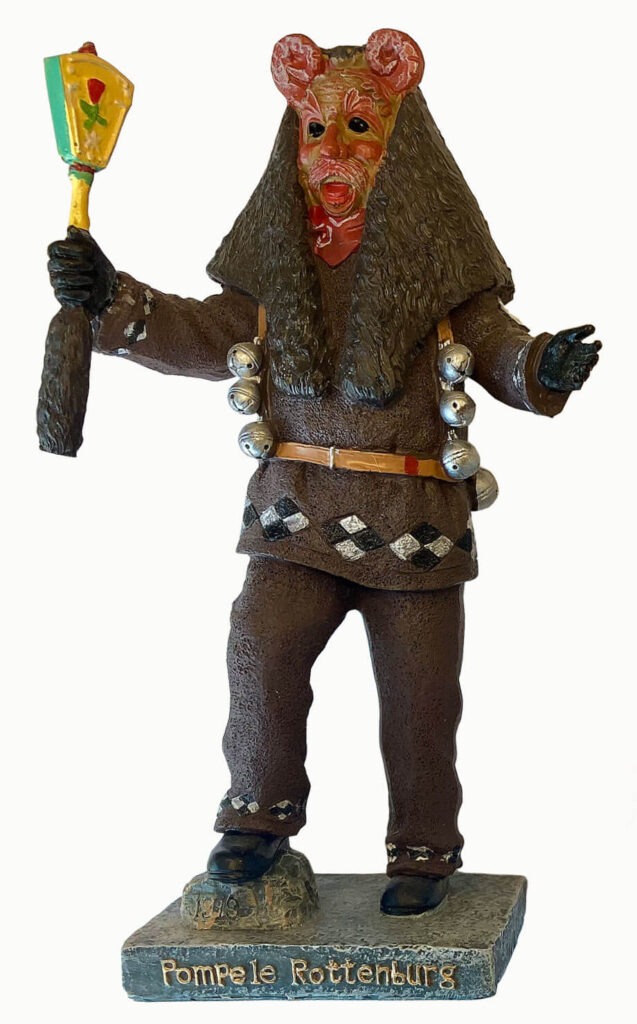 Pompele Rottenburg, detailreiche Figur für Fasnet, handbemalt