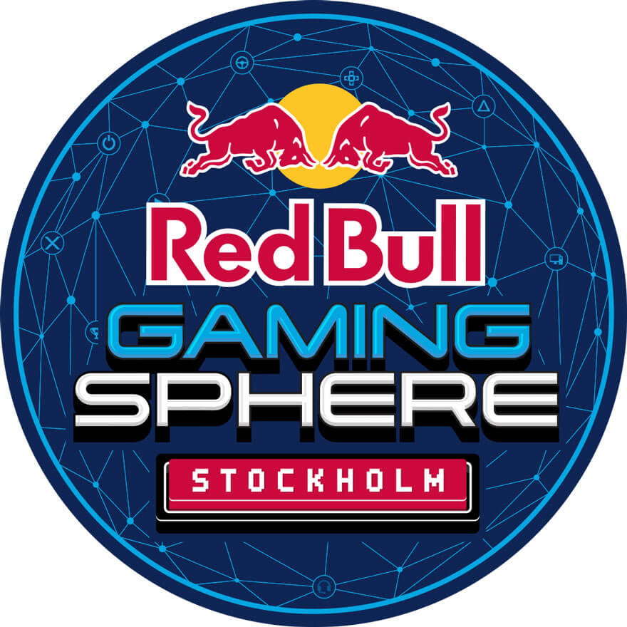 Embleme und Logo der Red Bull Gaming Sphere in Stockholm